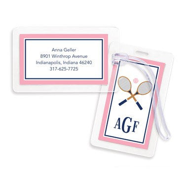boatman geller crossed racquets bag tags