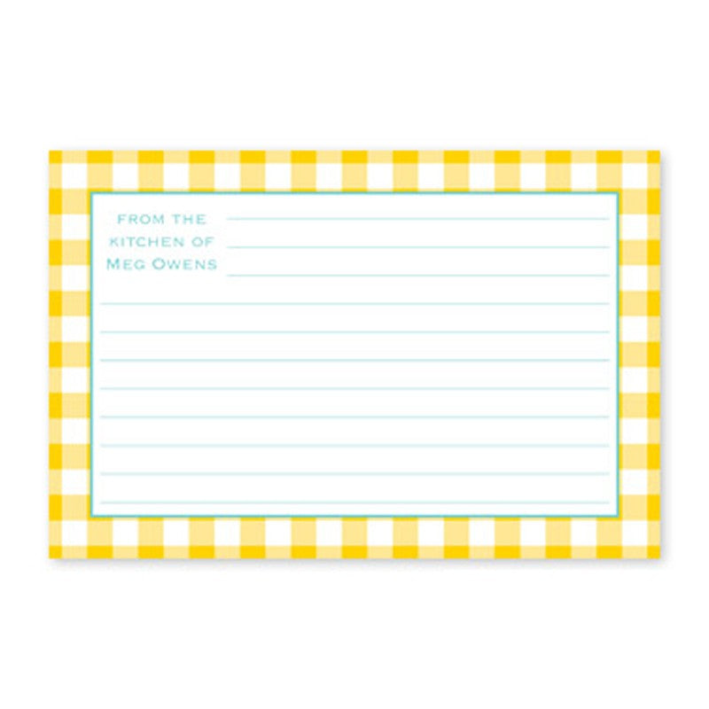 boatman geller classic check sunflower recipe card