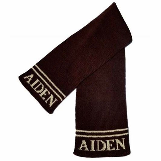 personalized scarf with name and stripes