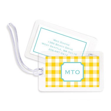 boatman geller classic check sunflower bag tags