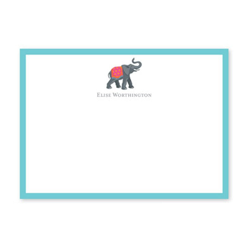 boatman geller icon elephant with border flat notecard