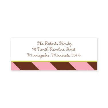boatman geller stripes pink & brown address labels