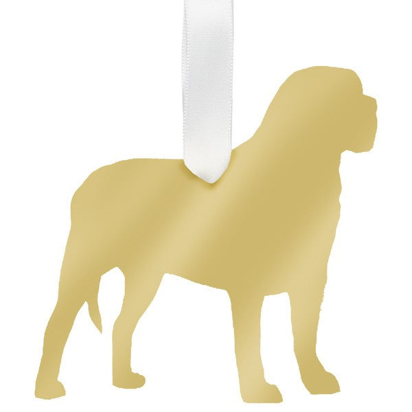 moon and lola mastiff christmas ornament - gold