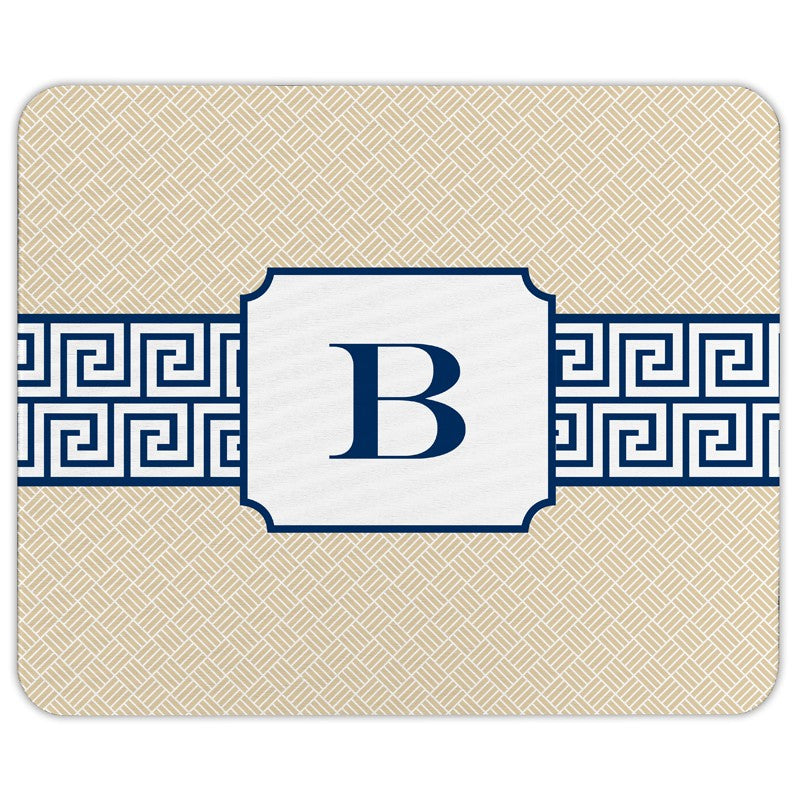 boatman geller greek key band navy mouse pad