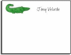 personalized kids notes  green gator