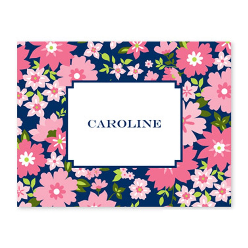 boatman geller caroline floral pink foldover note cards