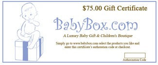 BabyBox.com Gift Certificate - $75.00