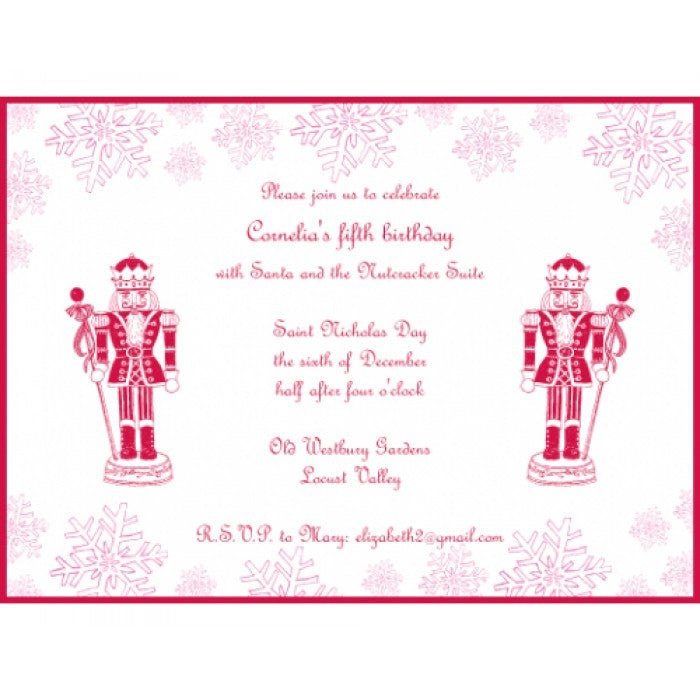 nutcracker snow invitation cards