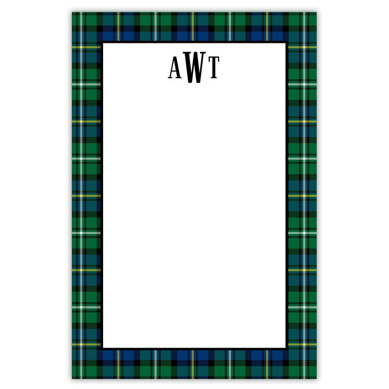 boatman geller black watch plaid notepad