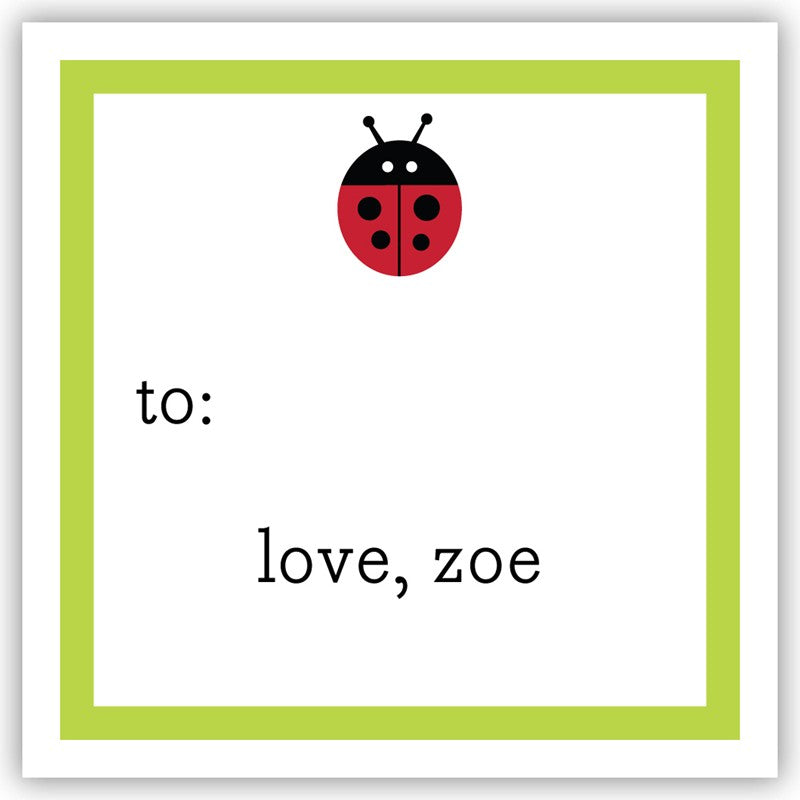 boatman geller ladybug square sticker