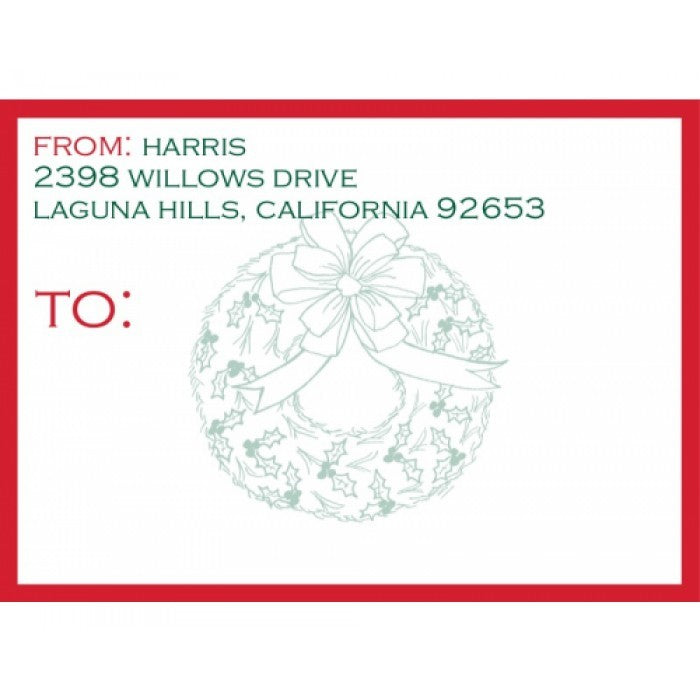 wreath large mailing sticker
