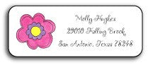 personalized address labels  pink daisy