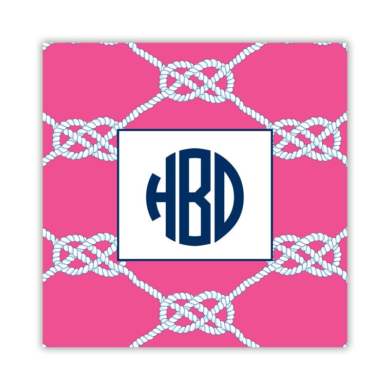 nautical knot raspberry square paper coaster set of 50