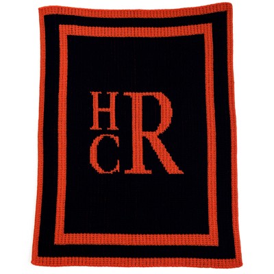 initial stacked monogram stroller blanket