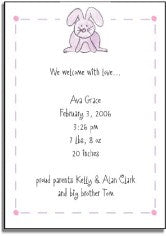 personalized invitations  cuddly bunny