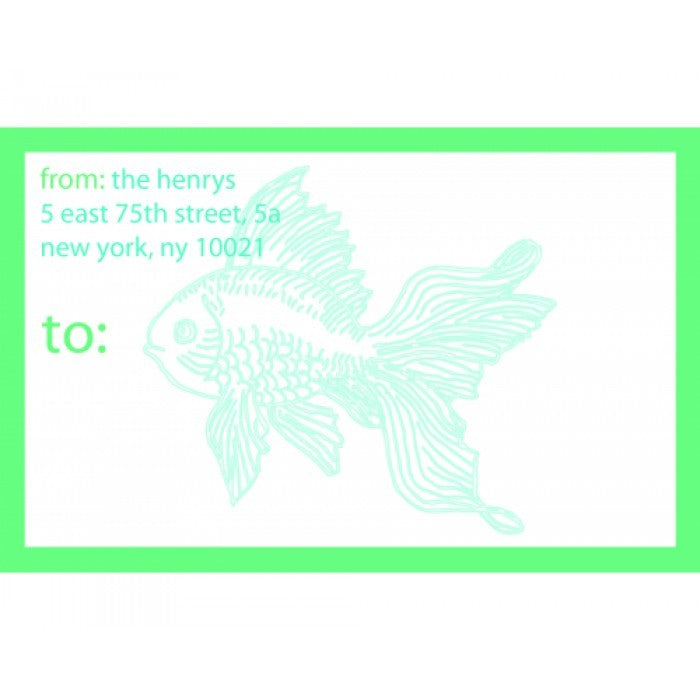 goldfish blue mailing stickers