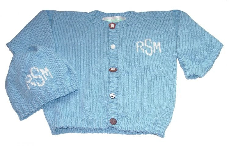 monogrammed sports cardigan
