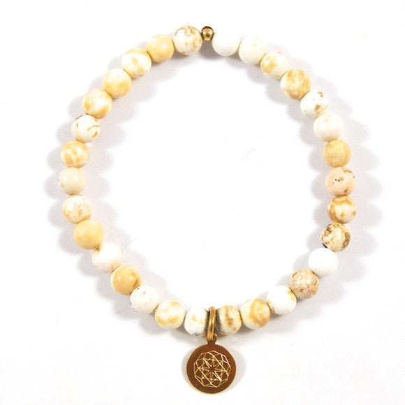 Customize Your Charm - Ivory Howlite Classic Charm Bracelet