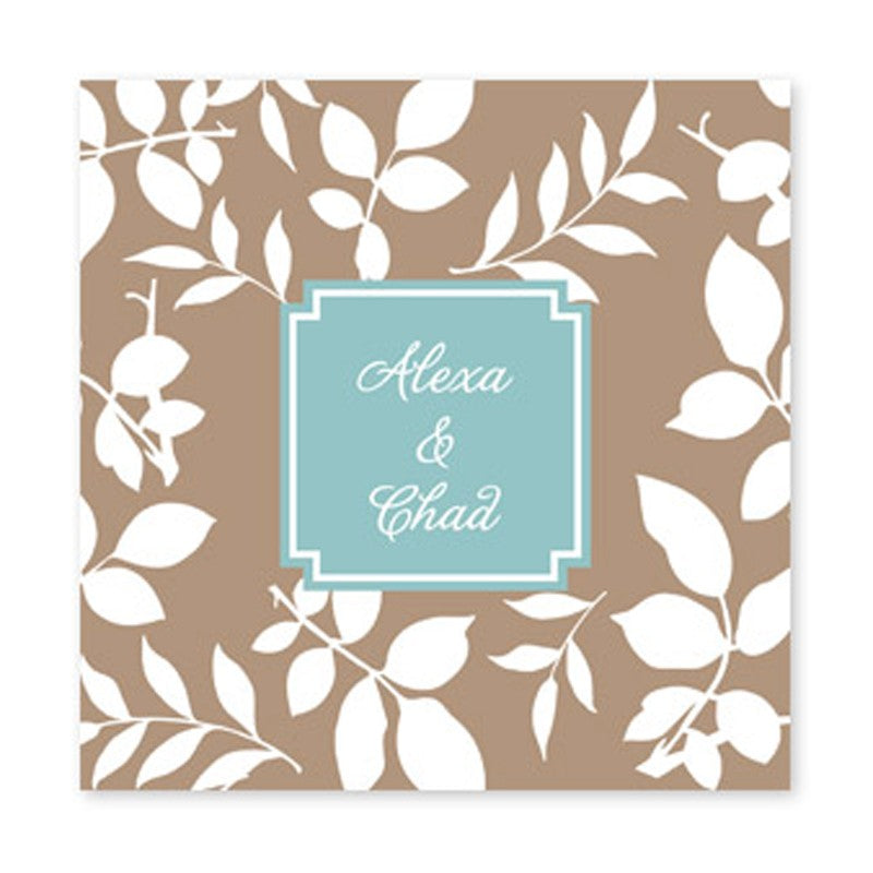 silo leaves mocha square paper coaster set of 50