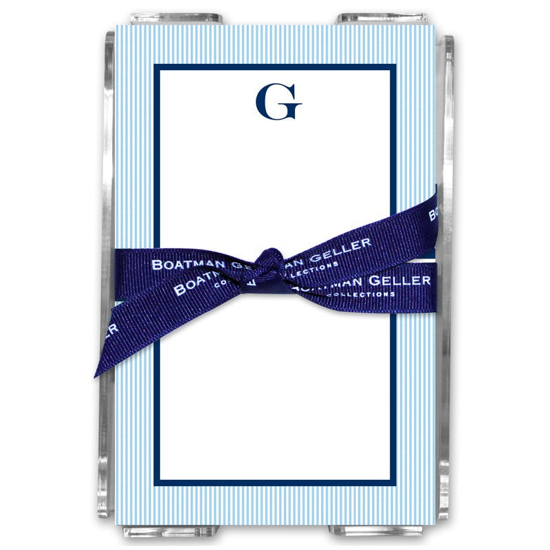boatman geller seersucker band red & navy acrylic note sheets