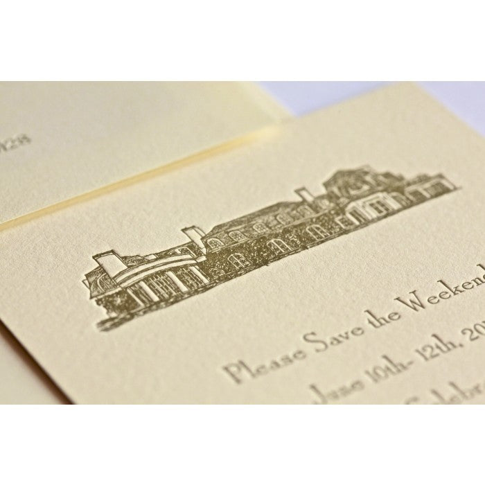 grand building save the date card