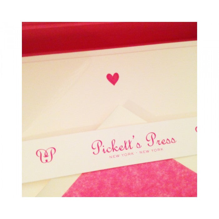 engraved heart note cards