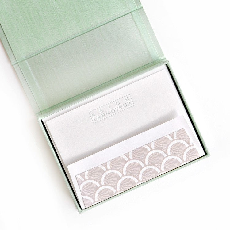 petite seafoam silk stationery box - p14