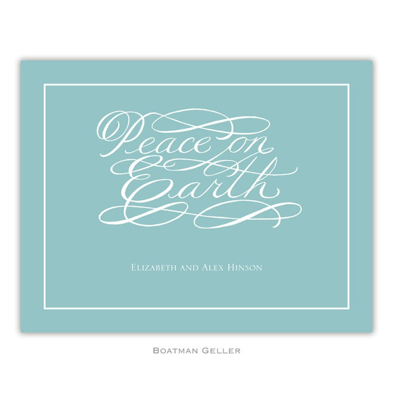 boatman geller peace on earth script small flat notecard