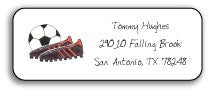 personalized address labels  soccer stud