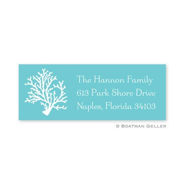 boatman geller coral teal address labels