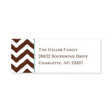 boatman geller chevron chocolate address labels