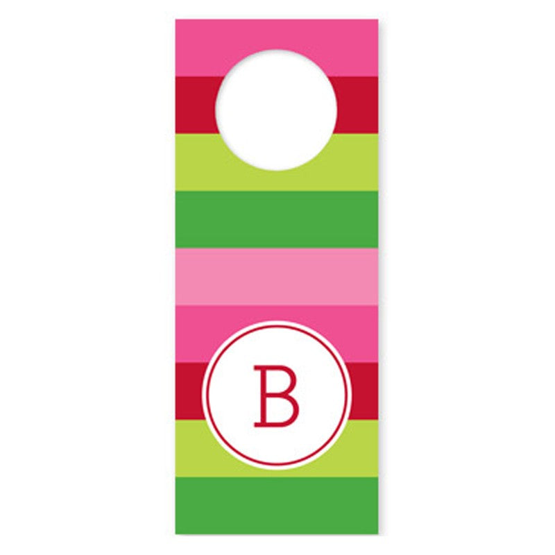 boatman geller bold stripe pink & green wine tags