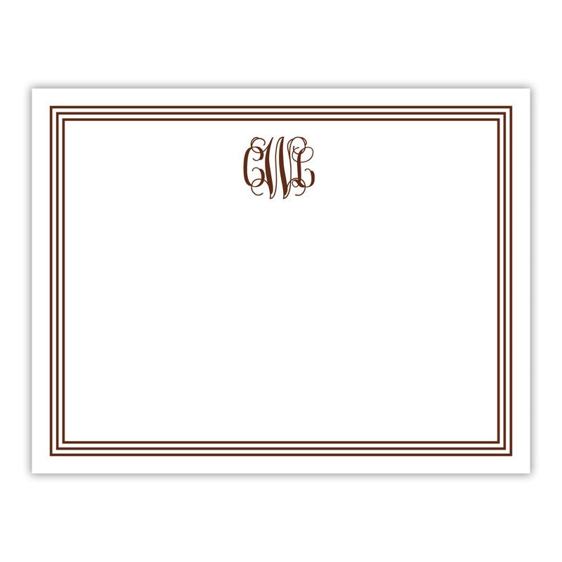 boatman geller grand border chocolate small flat notecard