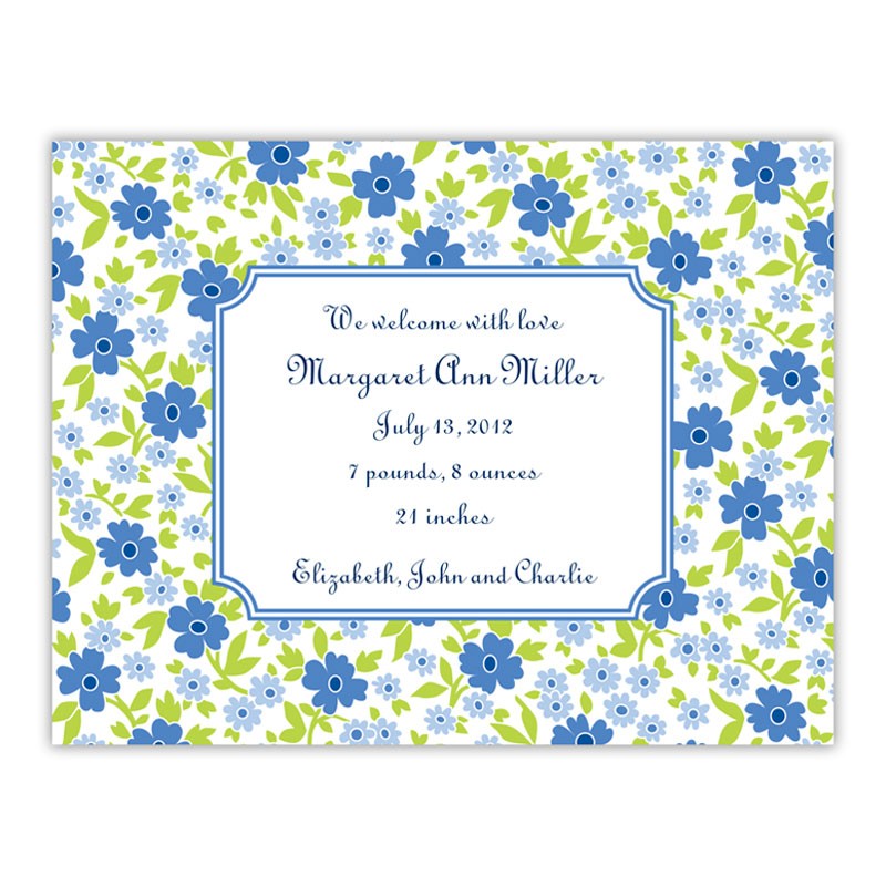 boatman geller emma floral periwinkle small flat notecard