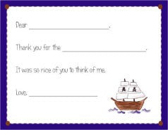 personalized thank you notes  pirate fill-in thank you