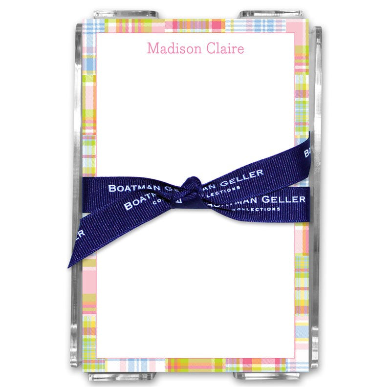 boatman geller madras patch pink acrylic note sheets