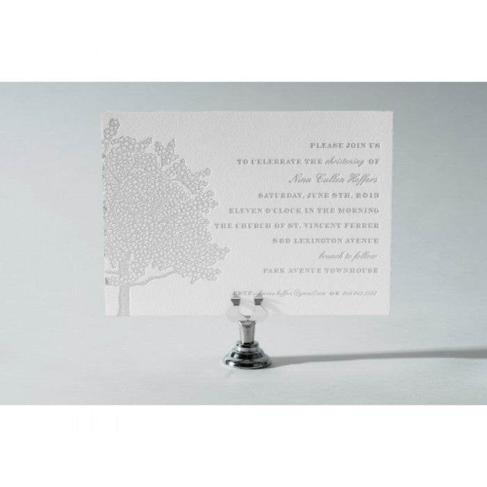 blooming christening tree baptism invitations
