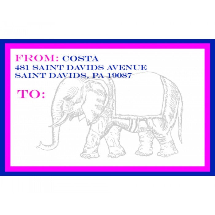 elephant mailing stickers