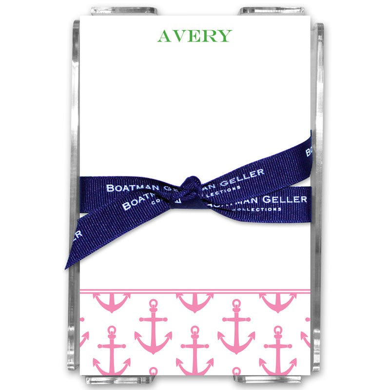 boatman geller anchors pink acrylic note sheets
