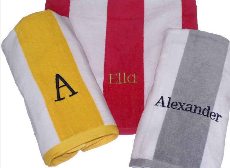 personalized beach towels - cabana wide stripe (not hooded)