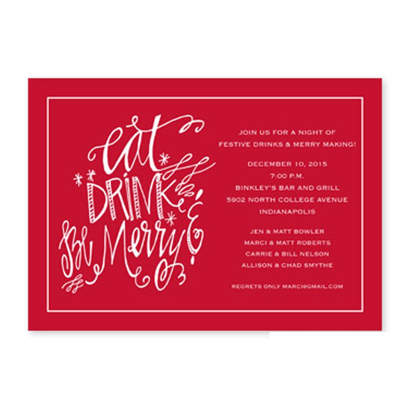 boatman geller eat drink be merry flat notecard