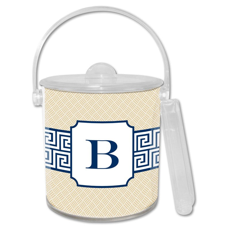 boatman geller greek key band navy ice bucket