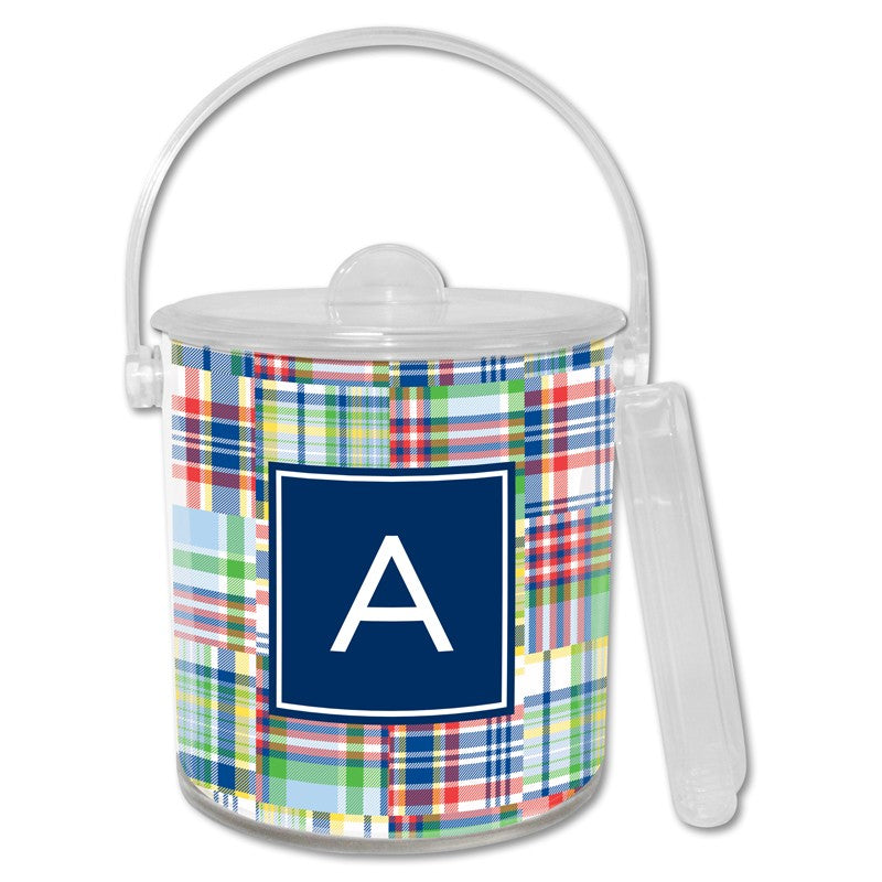 boatman geller madras patch blue ice bucket