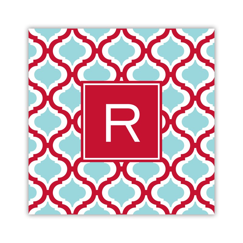 kate red & teal square paper coaster set of 50