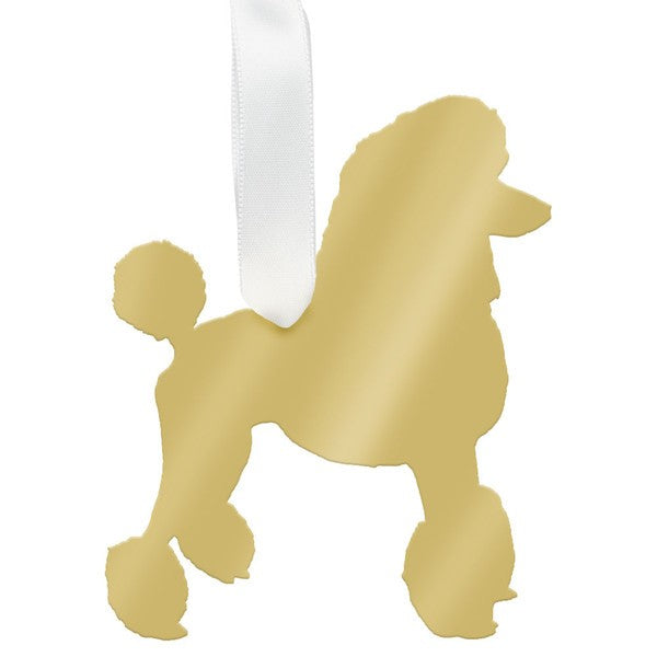 moon and lola poodle christmas ornament - gold