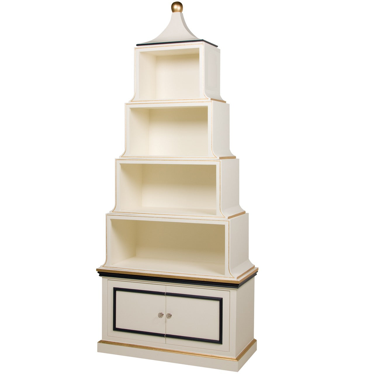 Pagoda Bookcase White And Navy