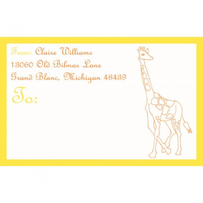 giraffe orange collection stickers