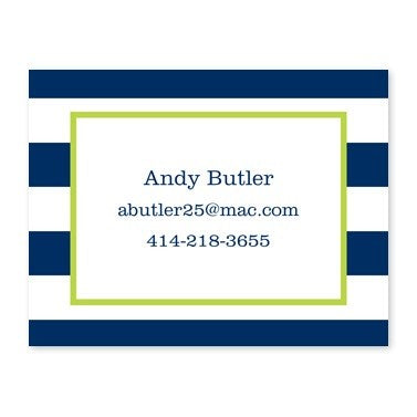 boatman geller awning stripe navy calling card