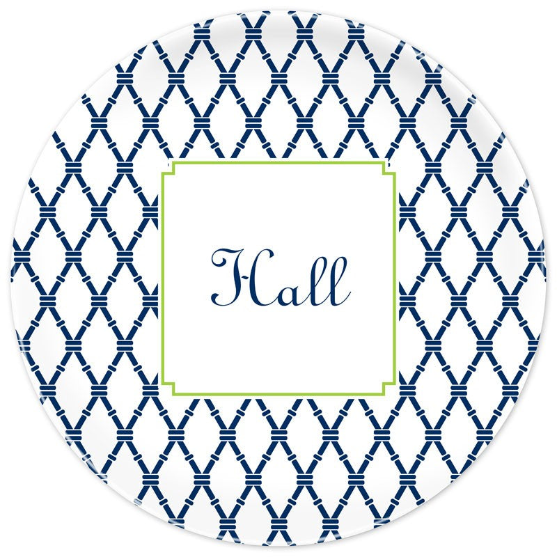 boatman geller bamboo navy & green plate