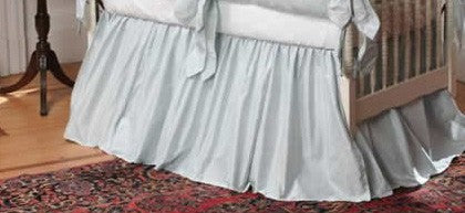 custom ivory silk gathered crib skirt